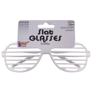 White Slat Costume Glasses