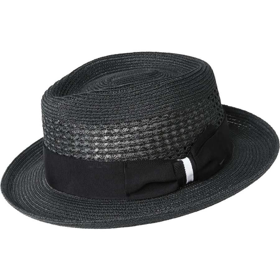 Wilshire Braided Fedora - Solid Black/M