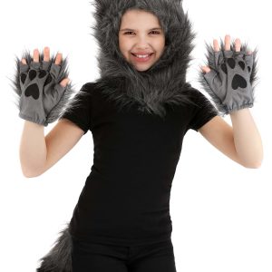 Wolf Hood, Hands & Tail Costume Accessory Kit