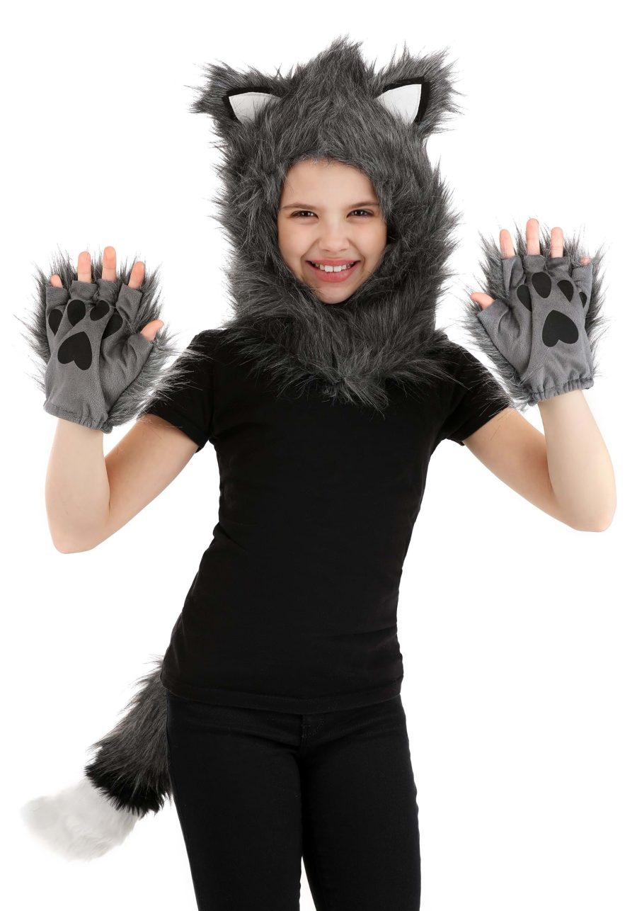 Wolf Hood, Hands & Tail Costume Accessory Kit