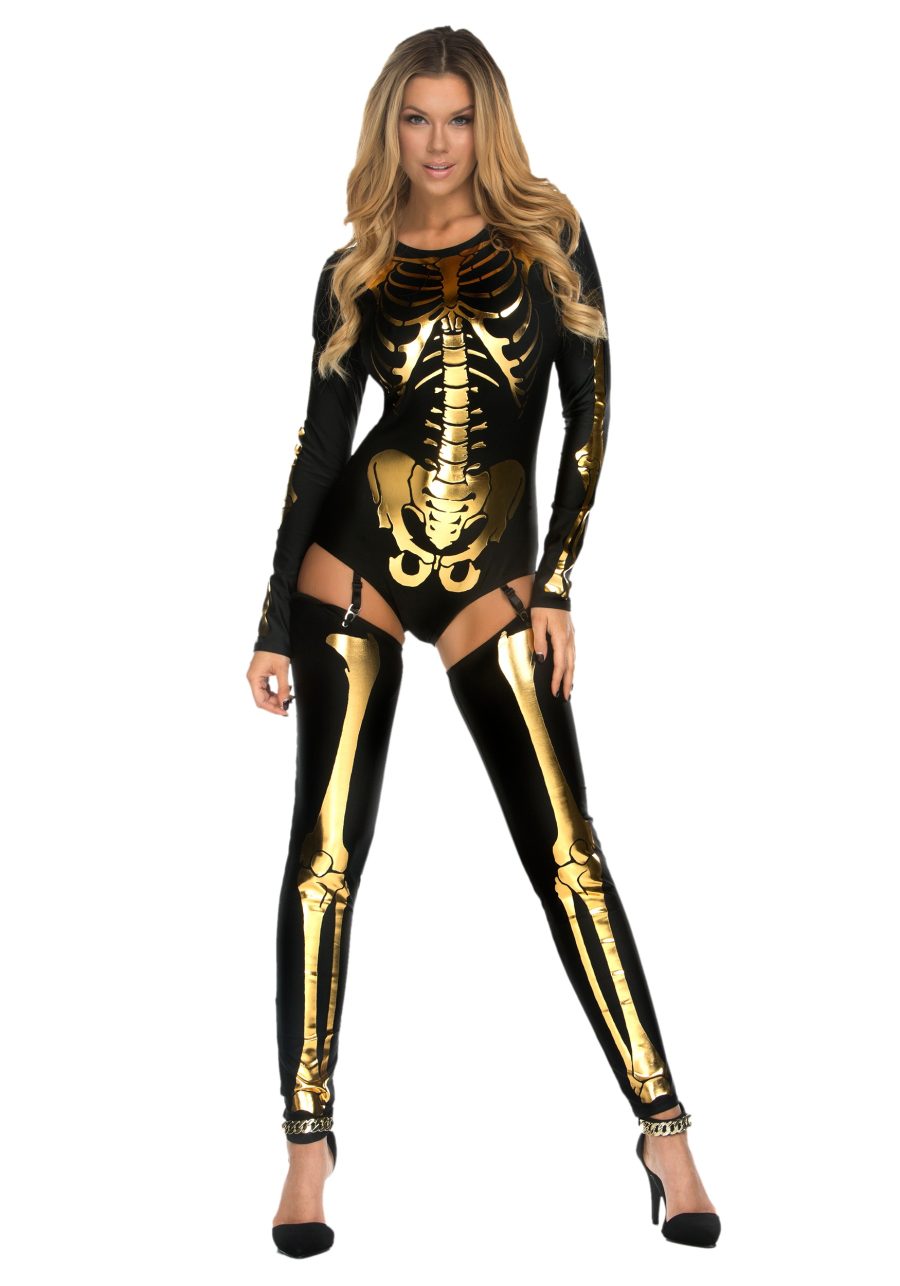 Women's Bad to the Bone Gold Costume