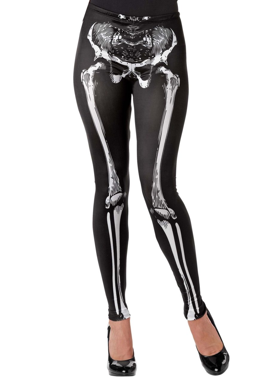 Women's Black Skeleton Leggings