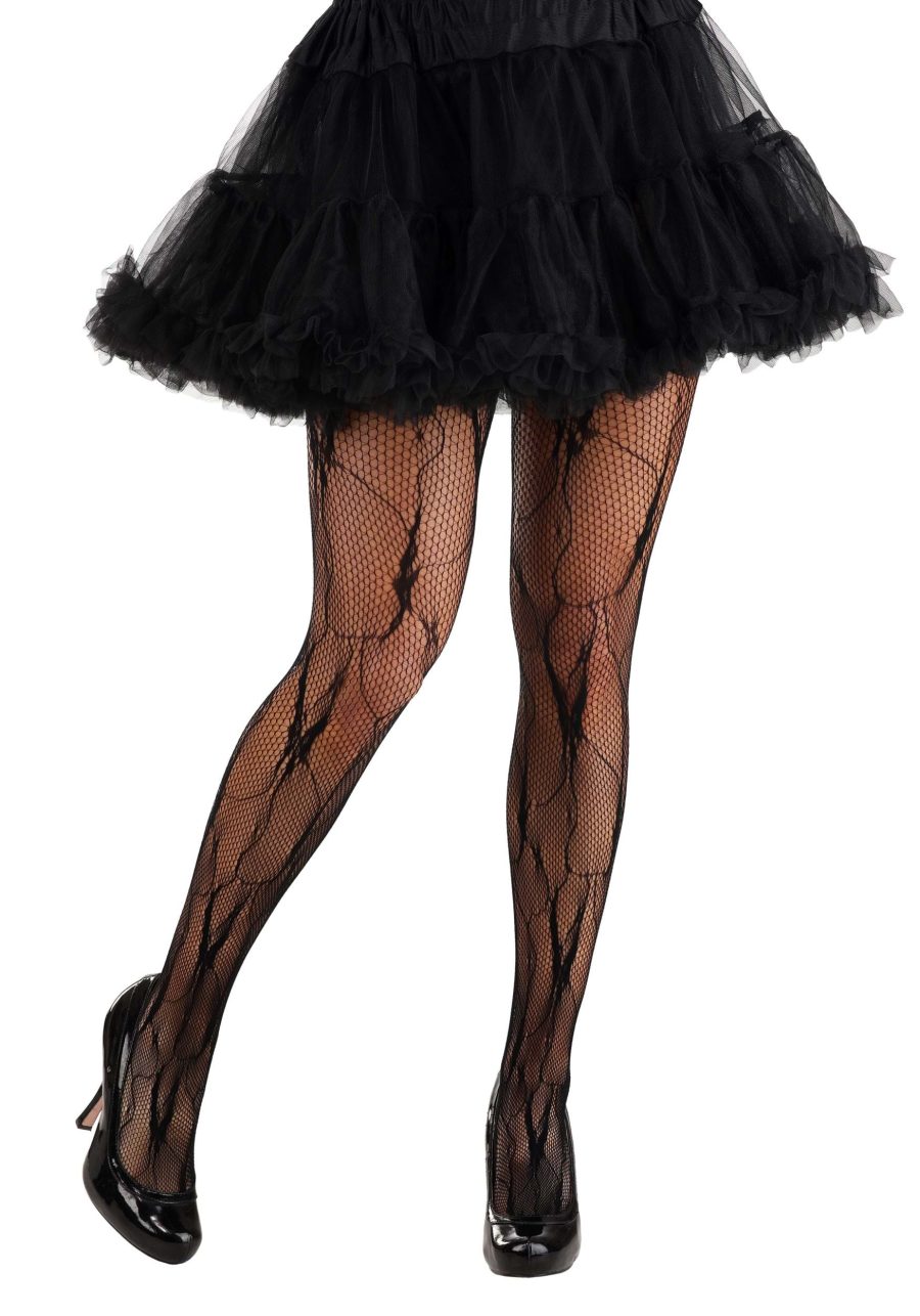 Women's Black Vein Fishnet Tights