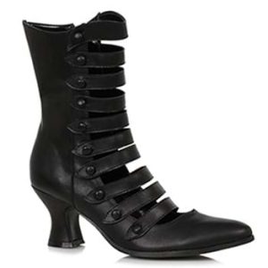 Women's Black Vintage Strap Boots