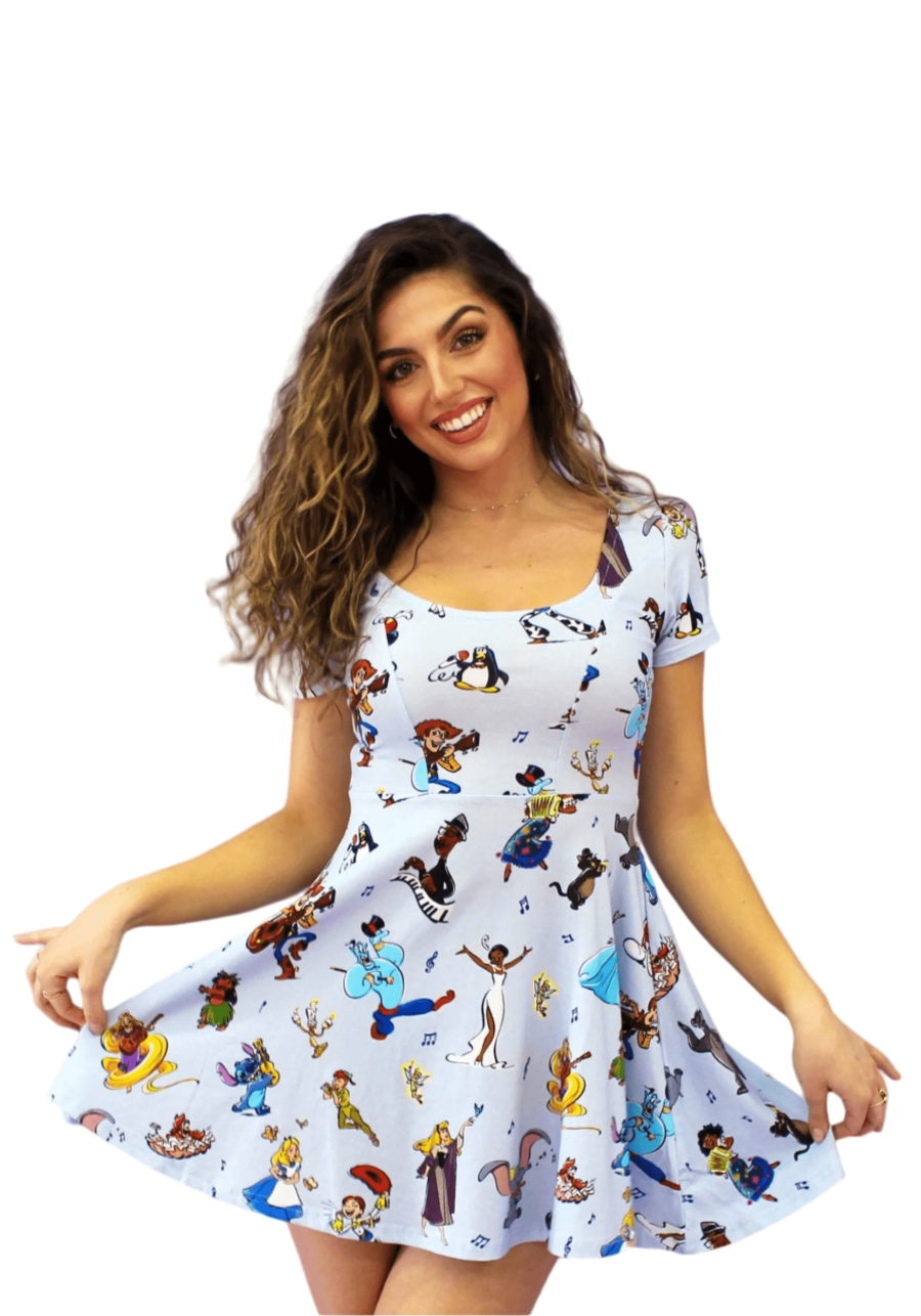 Women's Cakeworthy Disney 100 Music Scoop Neck Dress