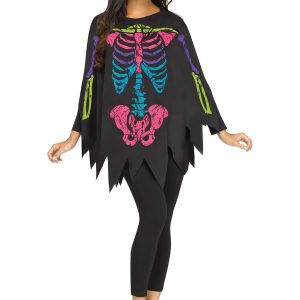 Women's Color Bones Poncho Costume