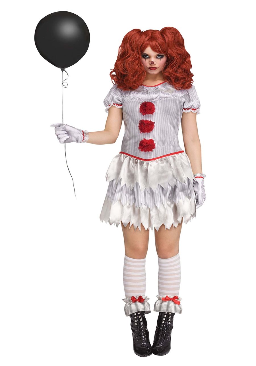 Women's Evil Carnevil Balloon Clown Costume