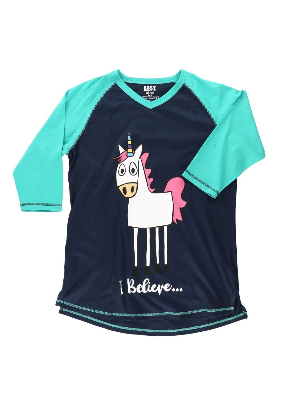 Women's I Believe Unicorn Tall Pajama Tee