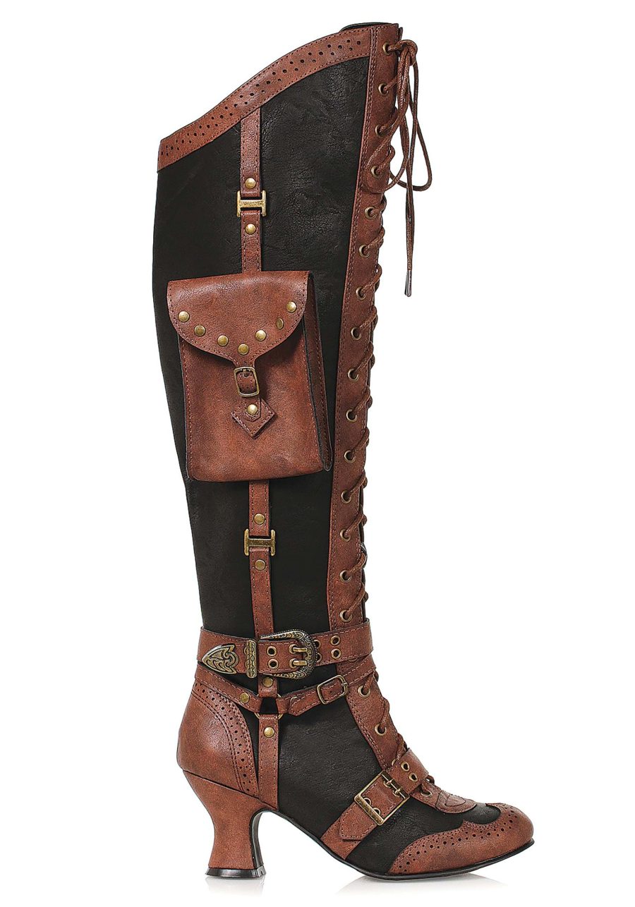 Women's Lace Up Steampunk Heel Boots