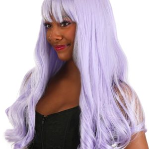 Women's Light Purple Long Wavy Wig