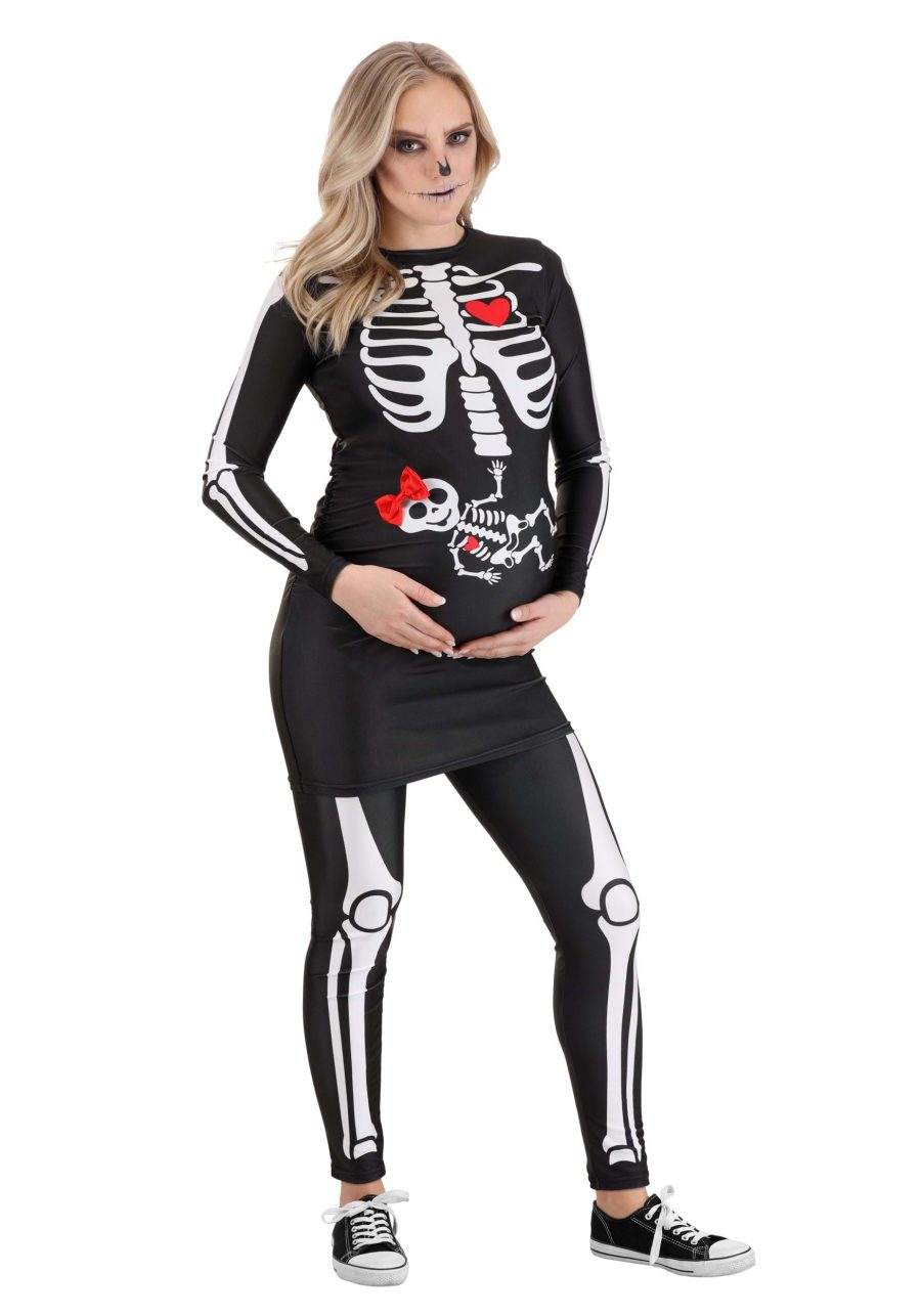 Women's Maternity Pregnant Skeleton Costume