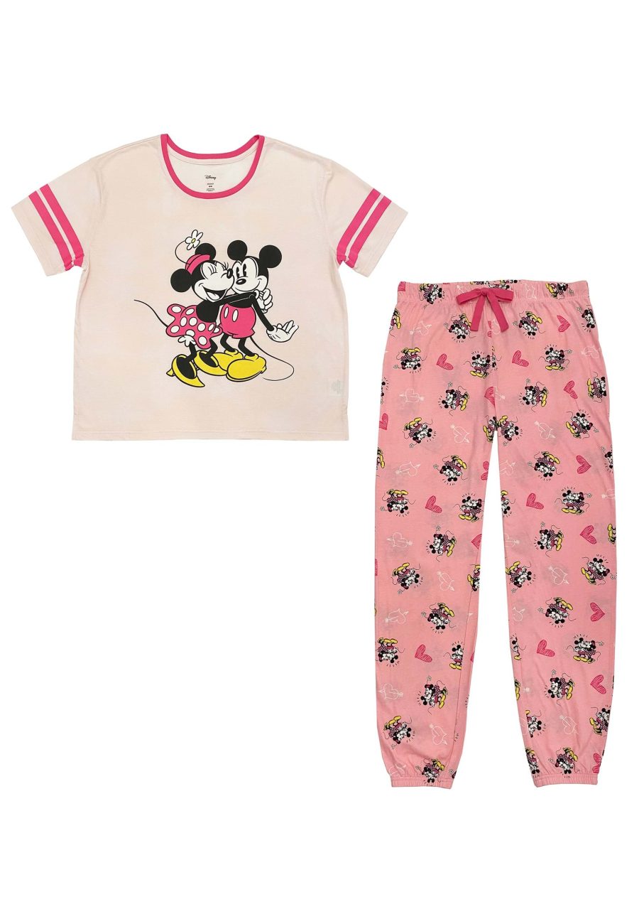 Women's Minnie & Mickey Hug Varsity Tee & Jogger Set