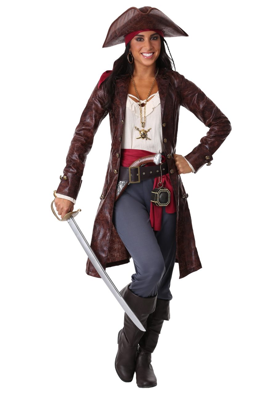 Women's Plus Size Pretty Pirate Captain Costume