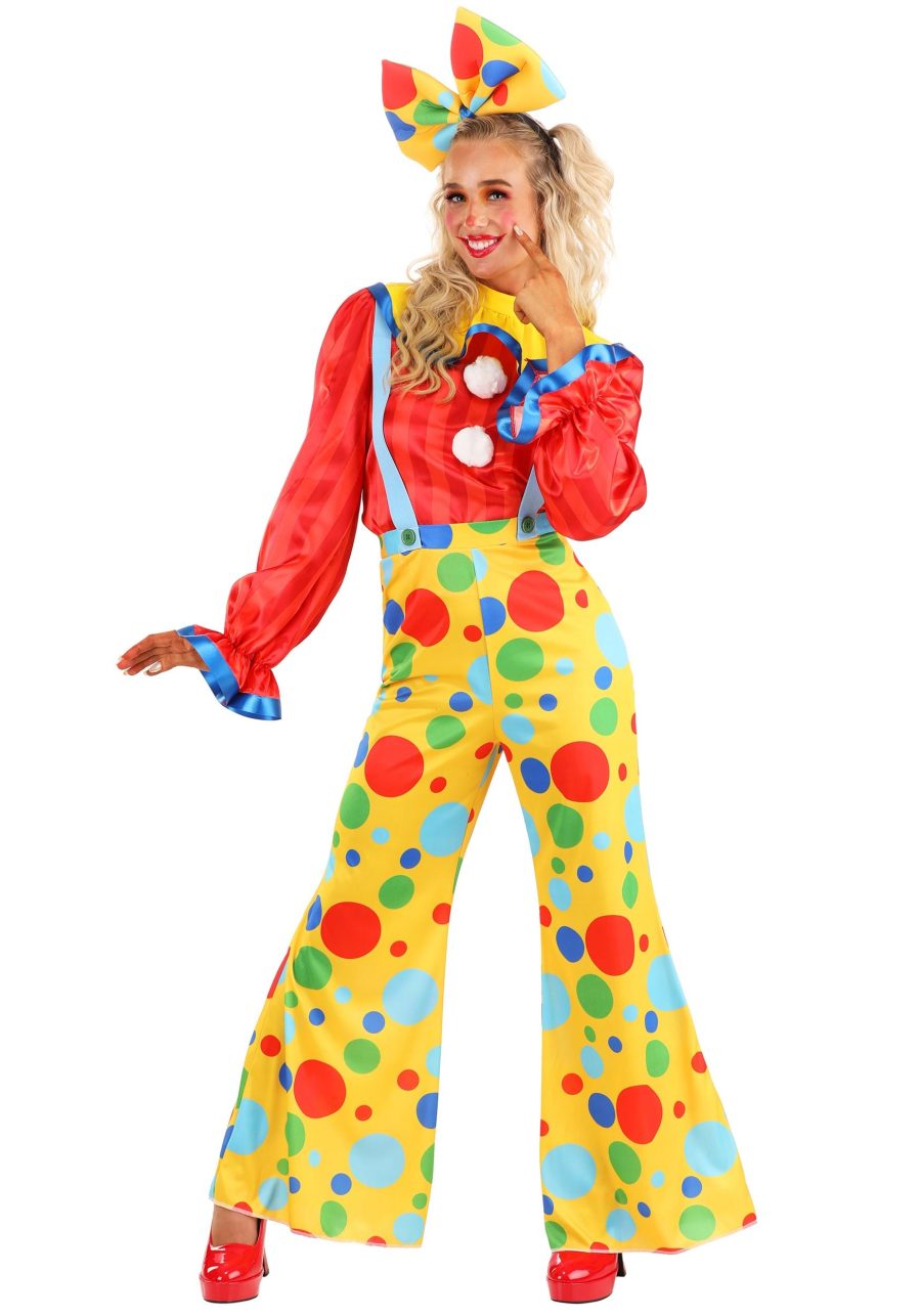 Women's Posh Polka Dot Clown Costume