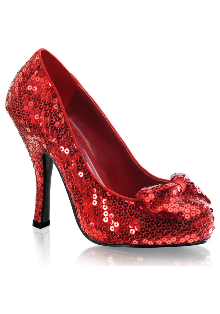 Women's Red Sequin High Heels