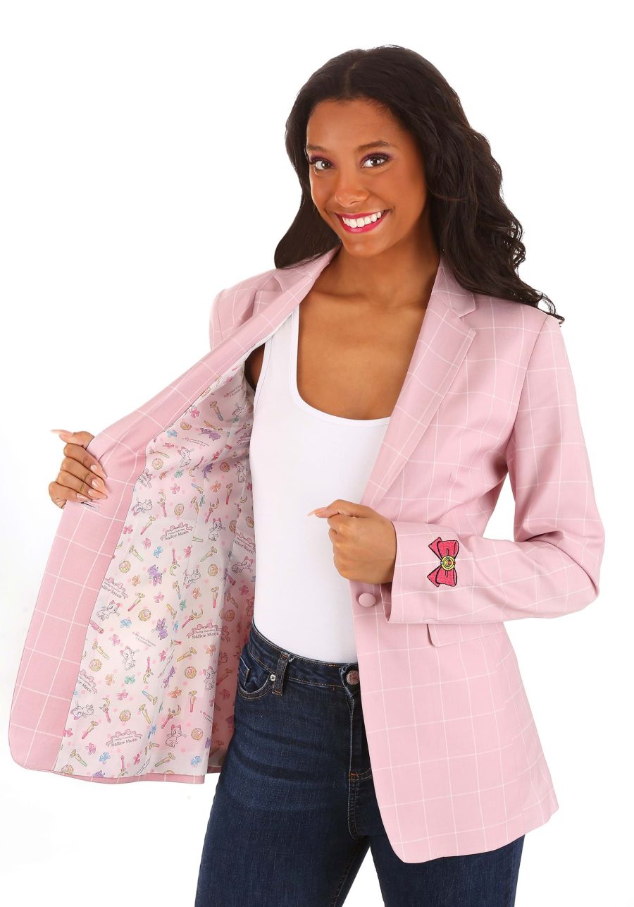 Women's Sailor Moon Pink Plaid Blazer