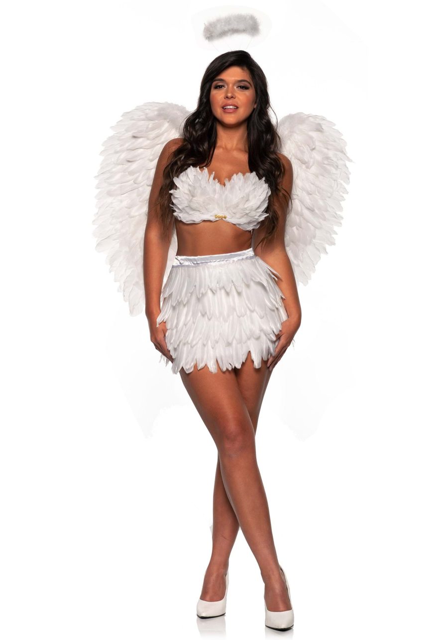 Women's Sexy Angel Feather Skirt and Top Costume