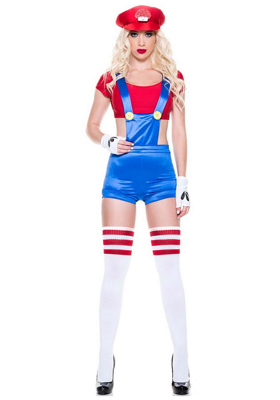 Women's Sexy Sassy Red Plumber Costume