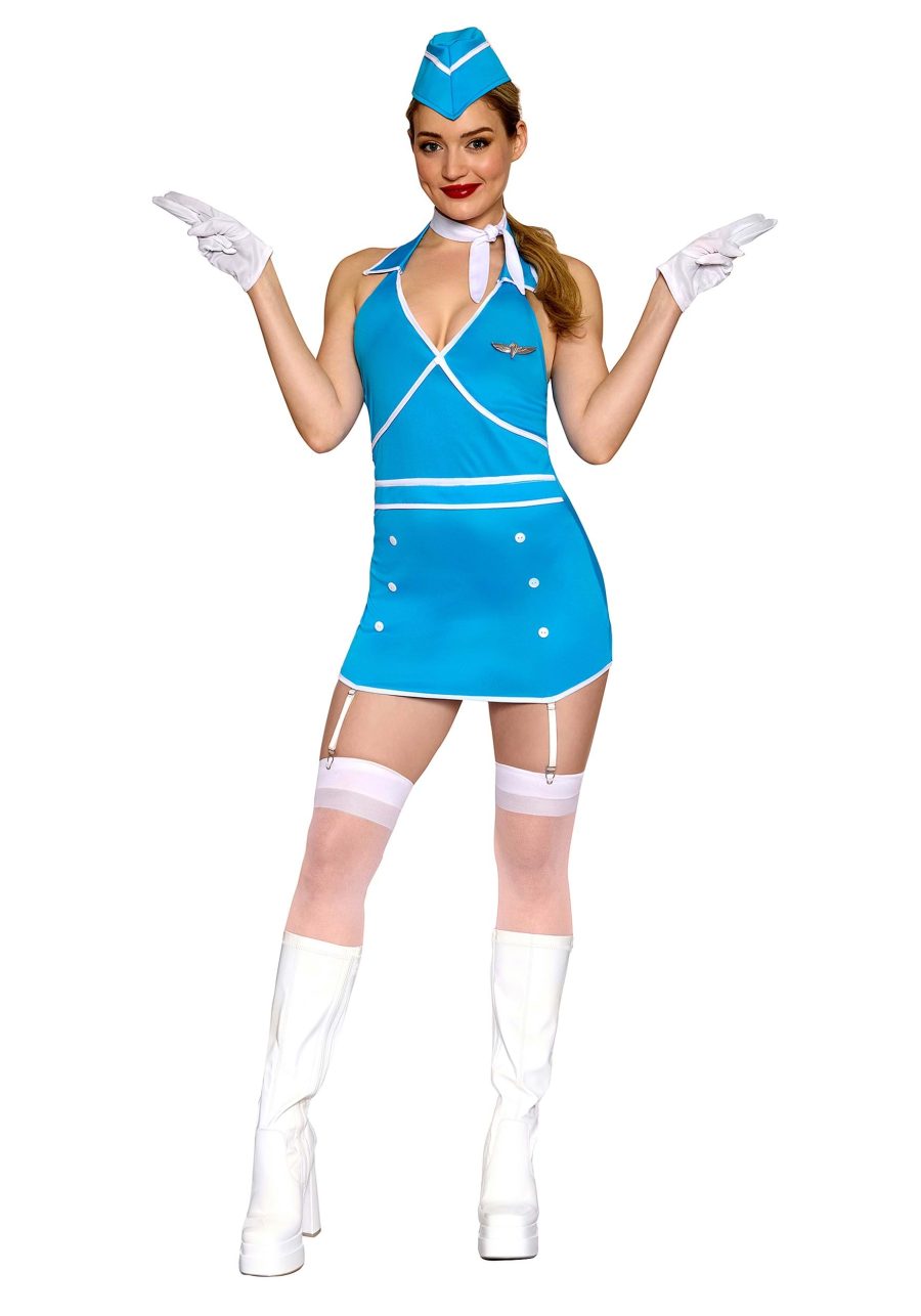 Women's Vintage Toxic Flight Attendant Costume