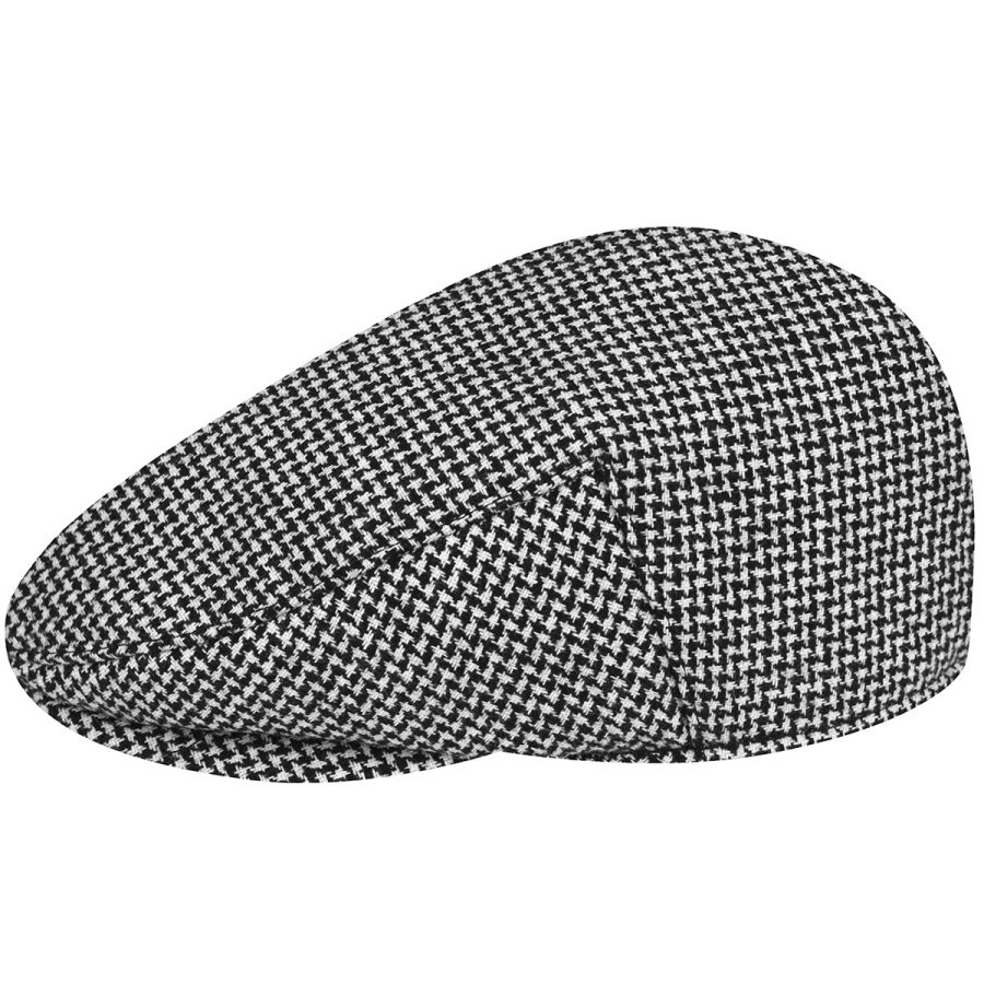 Wool Blend British Ivy Cap -Black/White Houndstooth/S