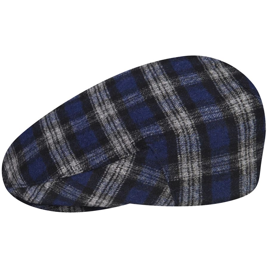 Wool Blend British Ivy Cap - Blue Buffalo Plaid/S