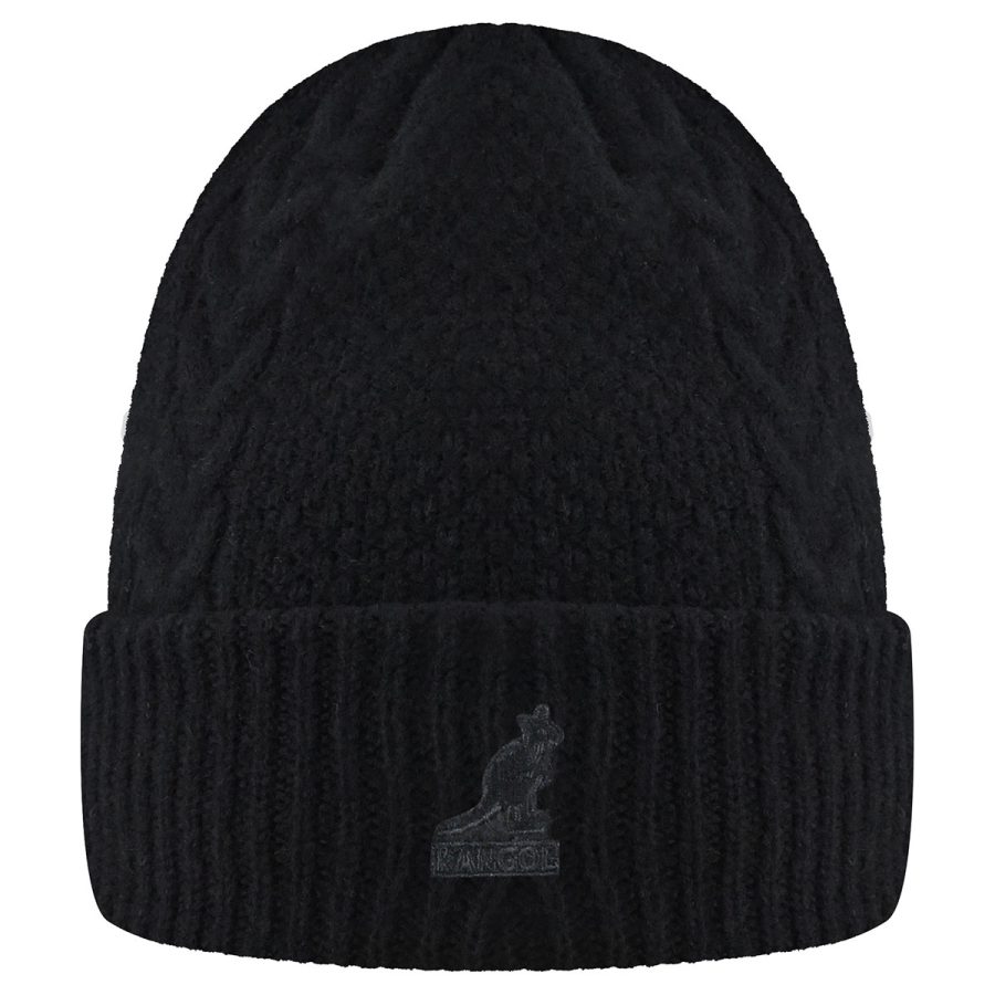 Wool Cable Beanie - Black Solid / 1SFM