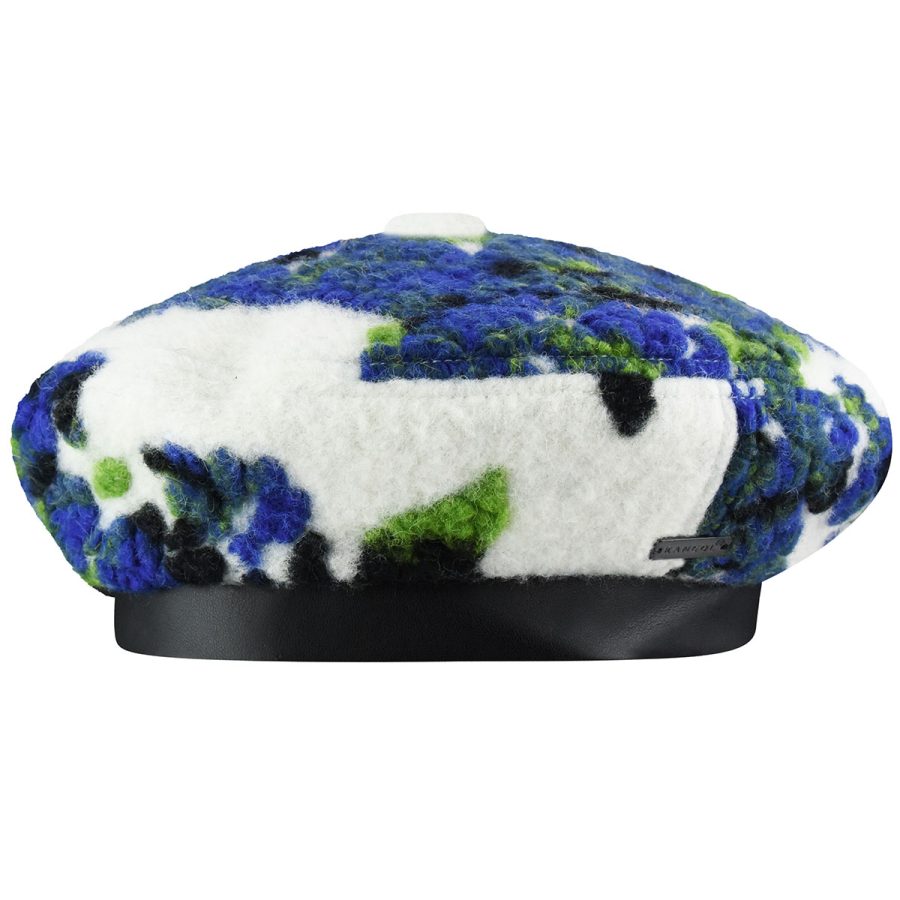 Wooly Floral Beret - Cream / S/M