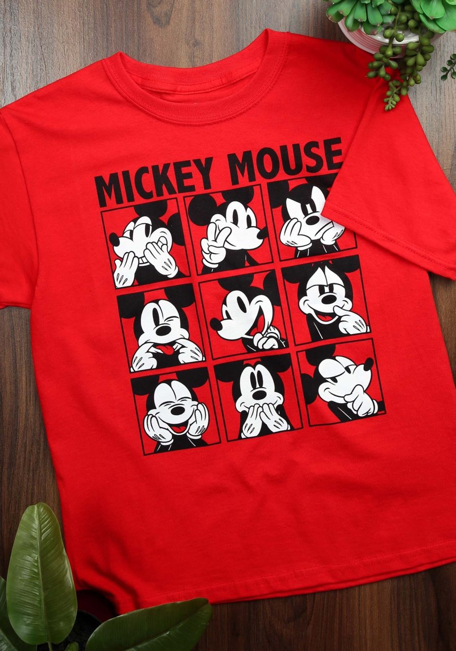 Youth Mickey Mouse Emotions Red T-Shirt