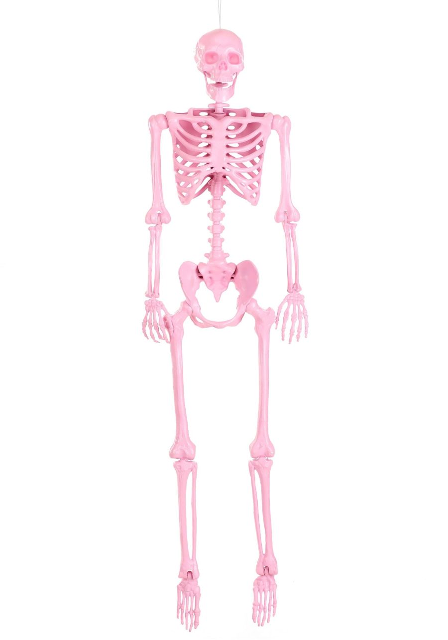 5FT Poseable Crazy Bones Skeleton in Pink Decoration