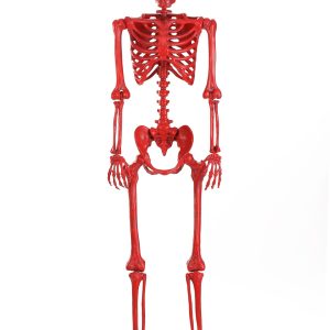5FT Poseable Crazy Bones Skeleton in Red Decoration