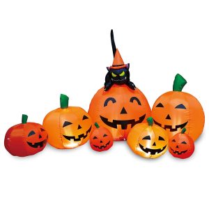 7FT Inflatable Pumpkin Patch with Cat Decoration