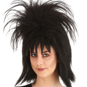 80s Gothic Girl Deluxe Black Wig