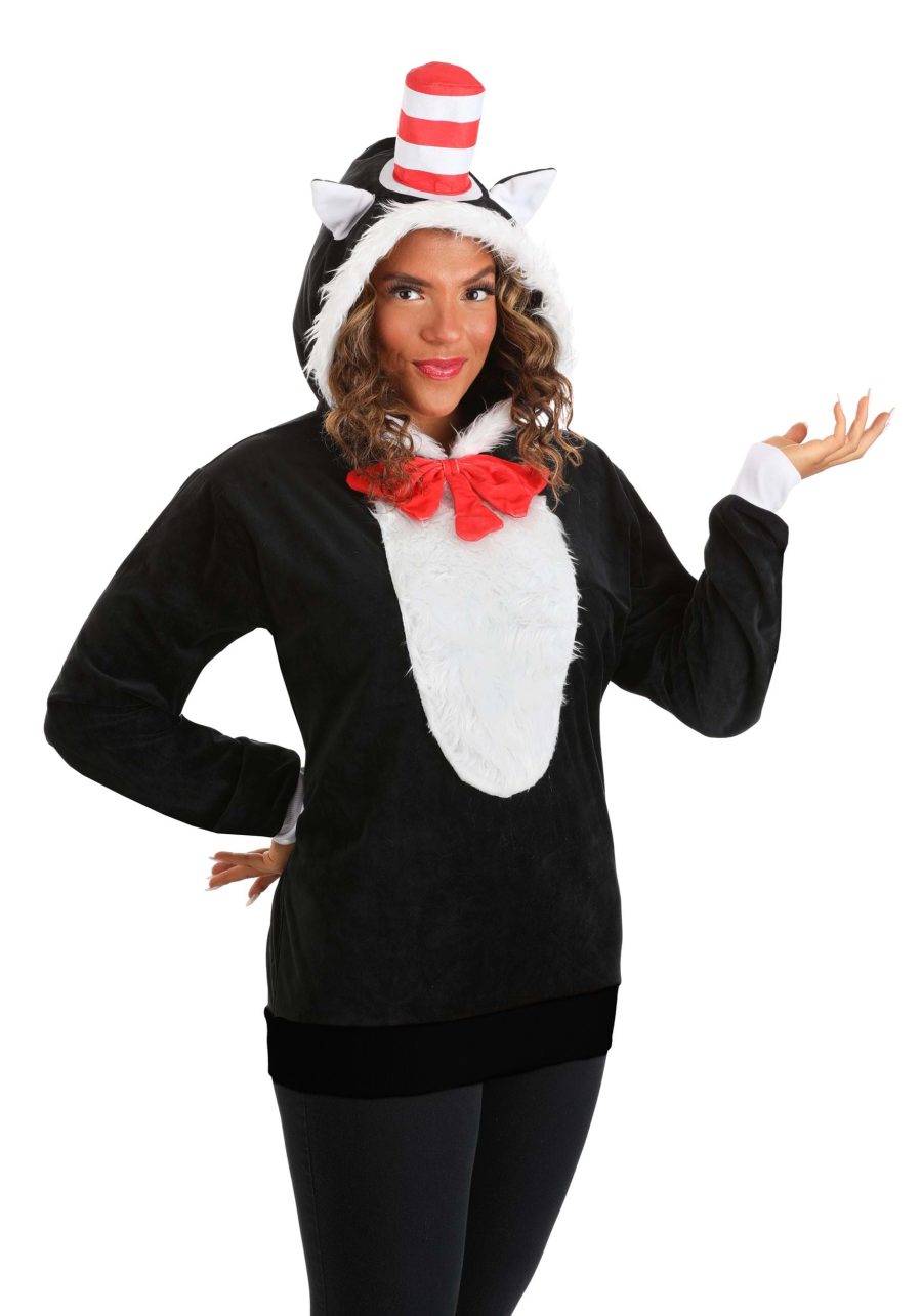 Adult Cat in the Hat Hoodie Costume Top