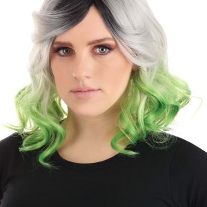 Adult Gray and Green Ombre Wig