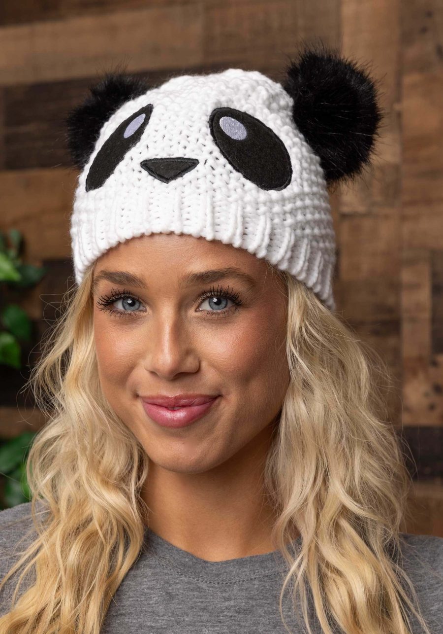 Adult Panda Knit Beanie