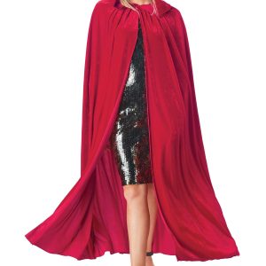 Adult Red Velvet Hooded Cape