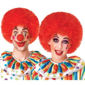 Adult Round Red Clown Costume Wig
