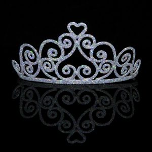 Adult Sparkle Silver Heart Tiara