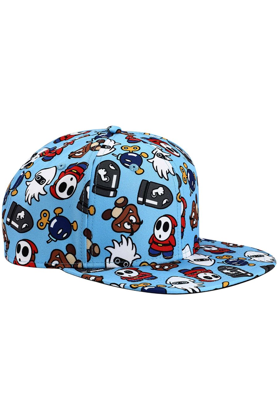 Adult Super Mario Bros Enemy AOP Snapback