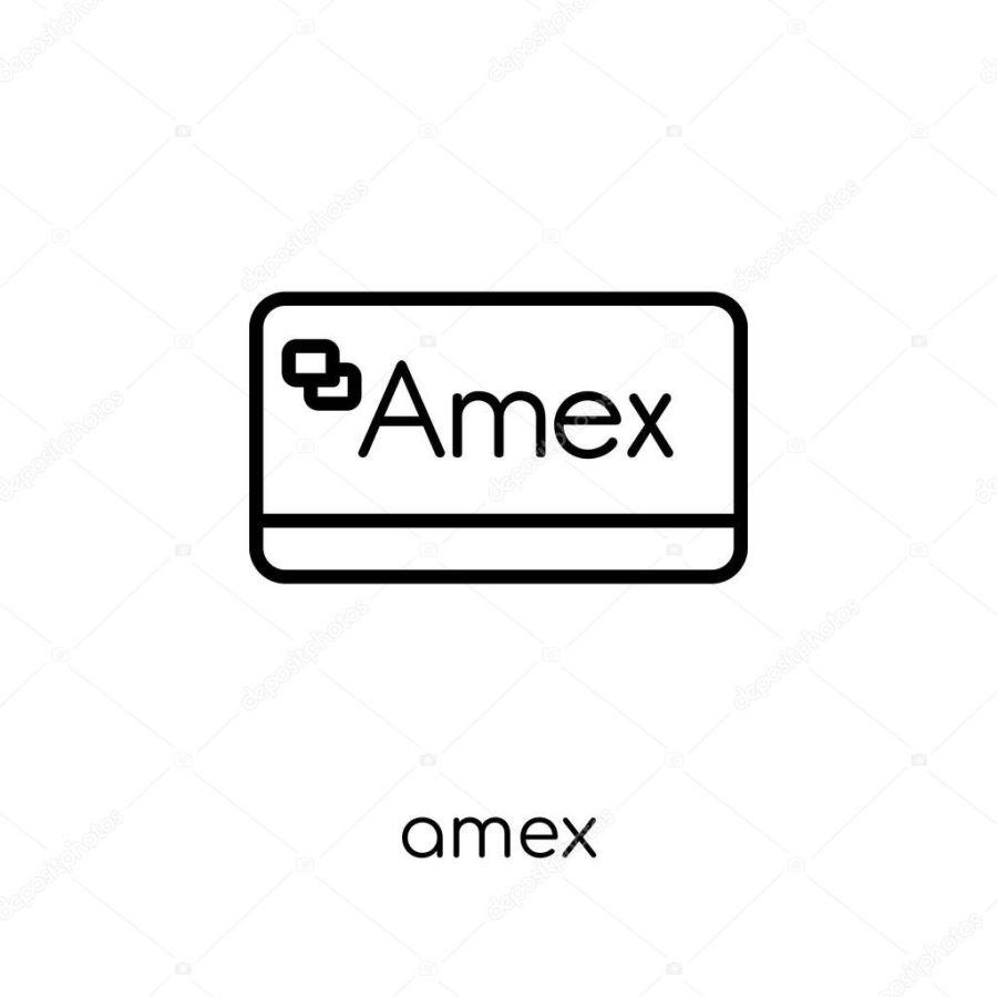 Amex icon. Trendy modern flat linear vector Amex icon on white background from thin line Cryptocurrency economy and finance collection, editable outline stroke vector illustration