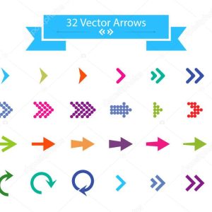 Arrows set. Arrow icon. Arrow colorful colored. vector icon. Arr