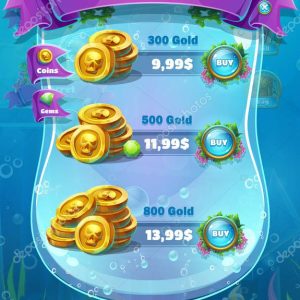 Atlantis ruins - vector illustration mobile format shop screen. Bright background image to create original video or web games, graphic design, screen savers.
