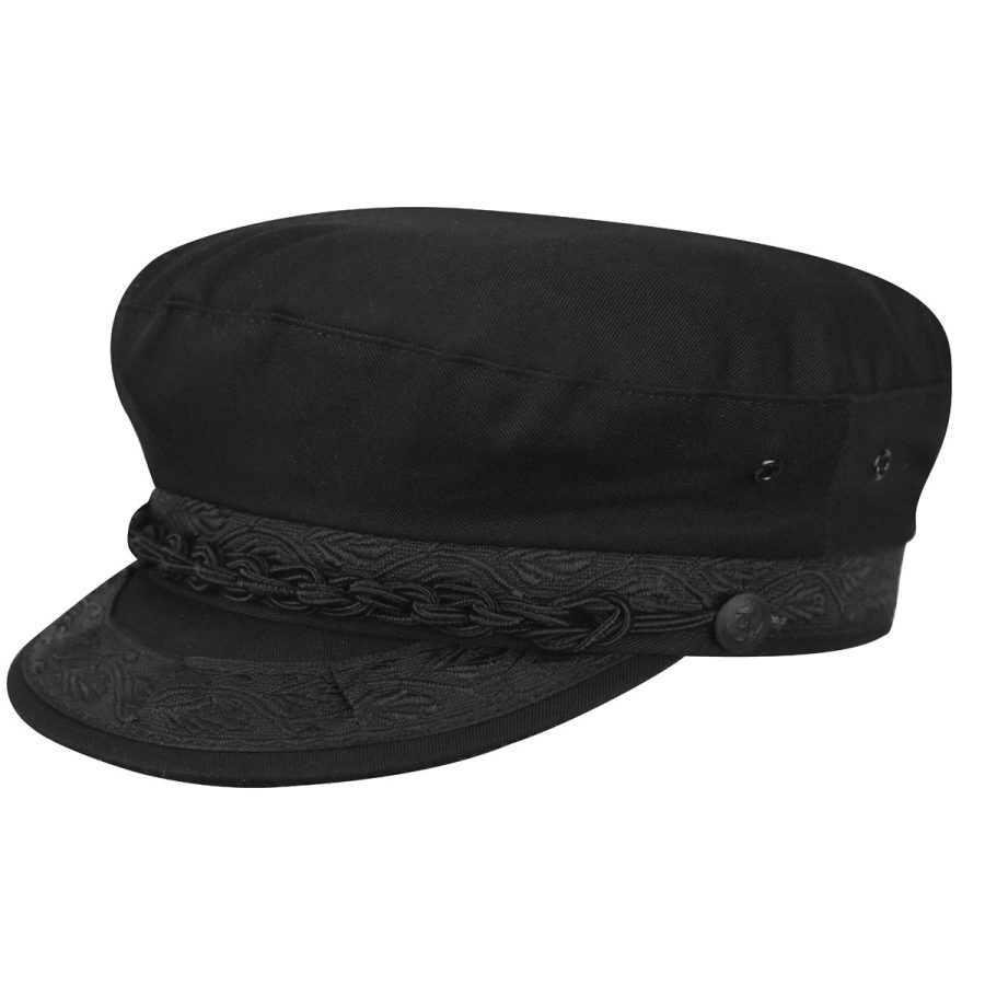 Authentic Greek Cotton Cap - Black/7 3/4