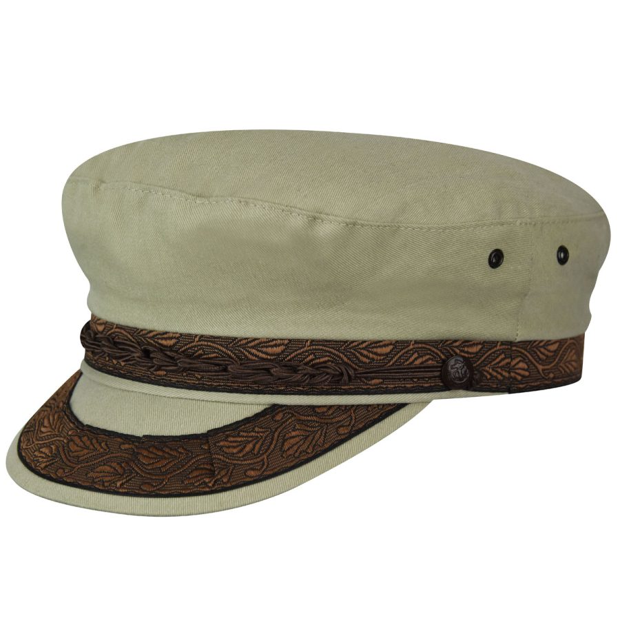 Authentic Greek Cotton Cap - Tan/6 7/8