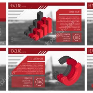 Business presentation template set.