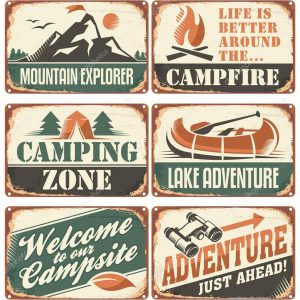 Camping retro signs collection