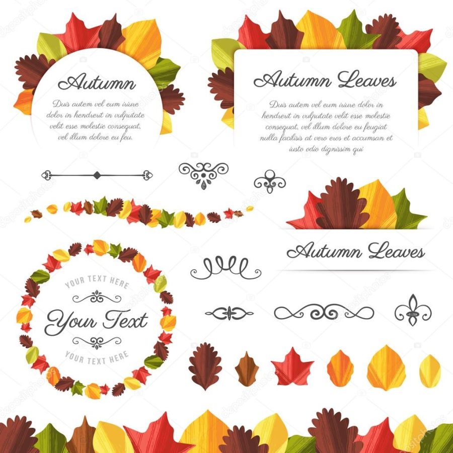 Collection of Textured Vector Autumn Leaves