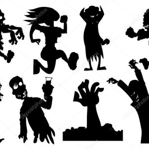 Collection of silhouette halloween characters
