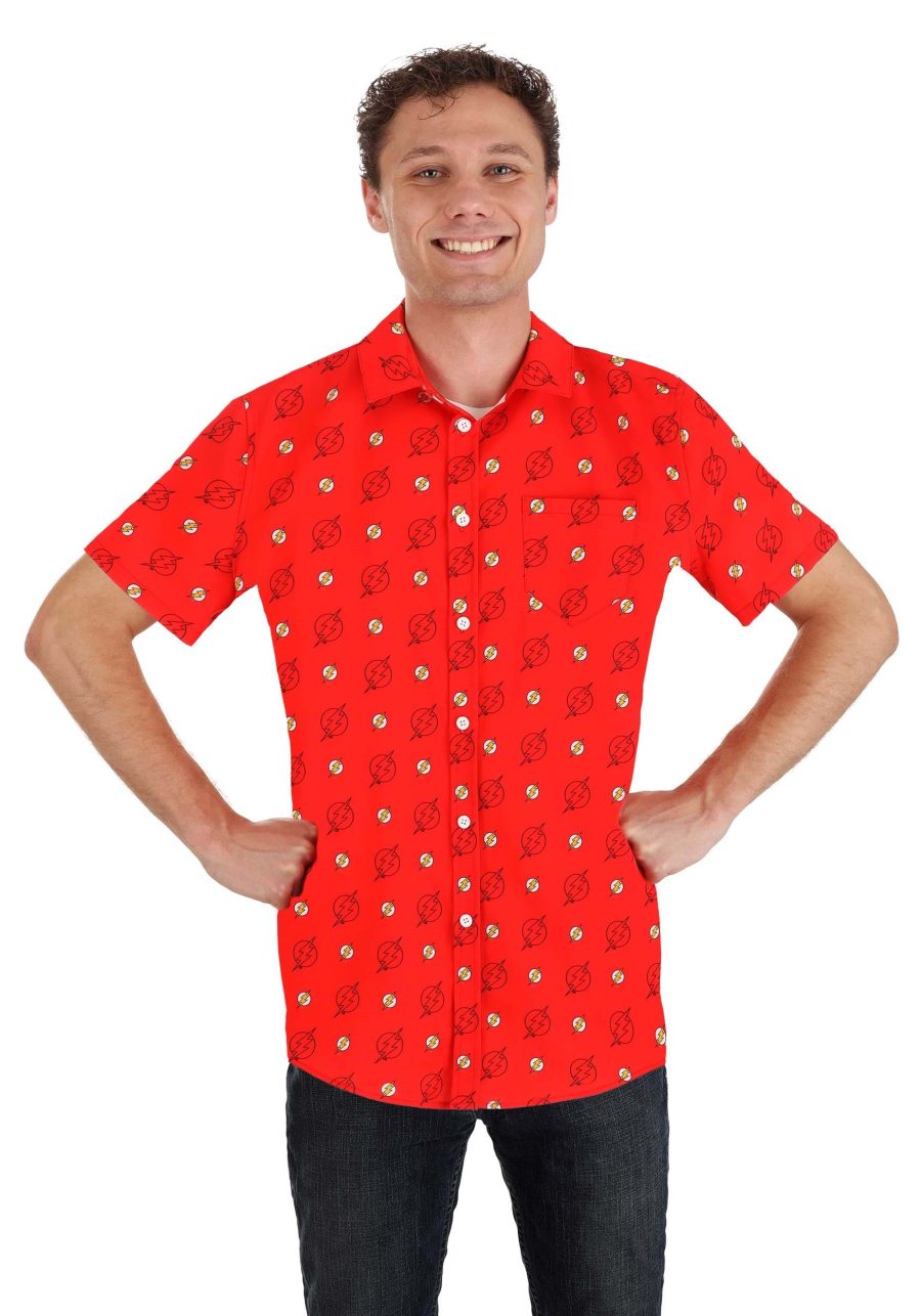 DC Comics Flash Button Up Adult Shirt