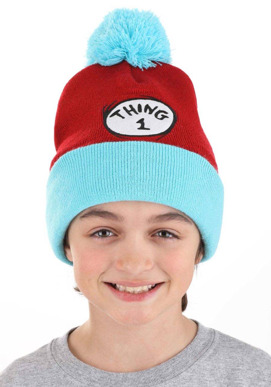 Dr. Seuss Thing 1 Pom Beanie